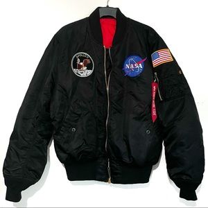 ALPHA INDUSTRIES APOLLO MA-1 BOMBER JACKET BLACK